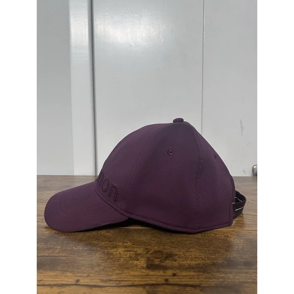 Lululemon Woman Baller Hat Embroidered Maroon Adjustable Embroidered Summer